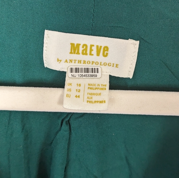 Anthropologie Maeve Double-Breasted Blazer emerald - Picture 4 of 5